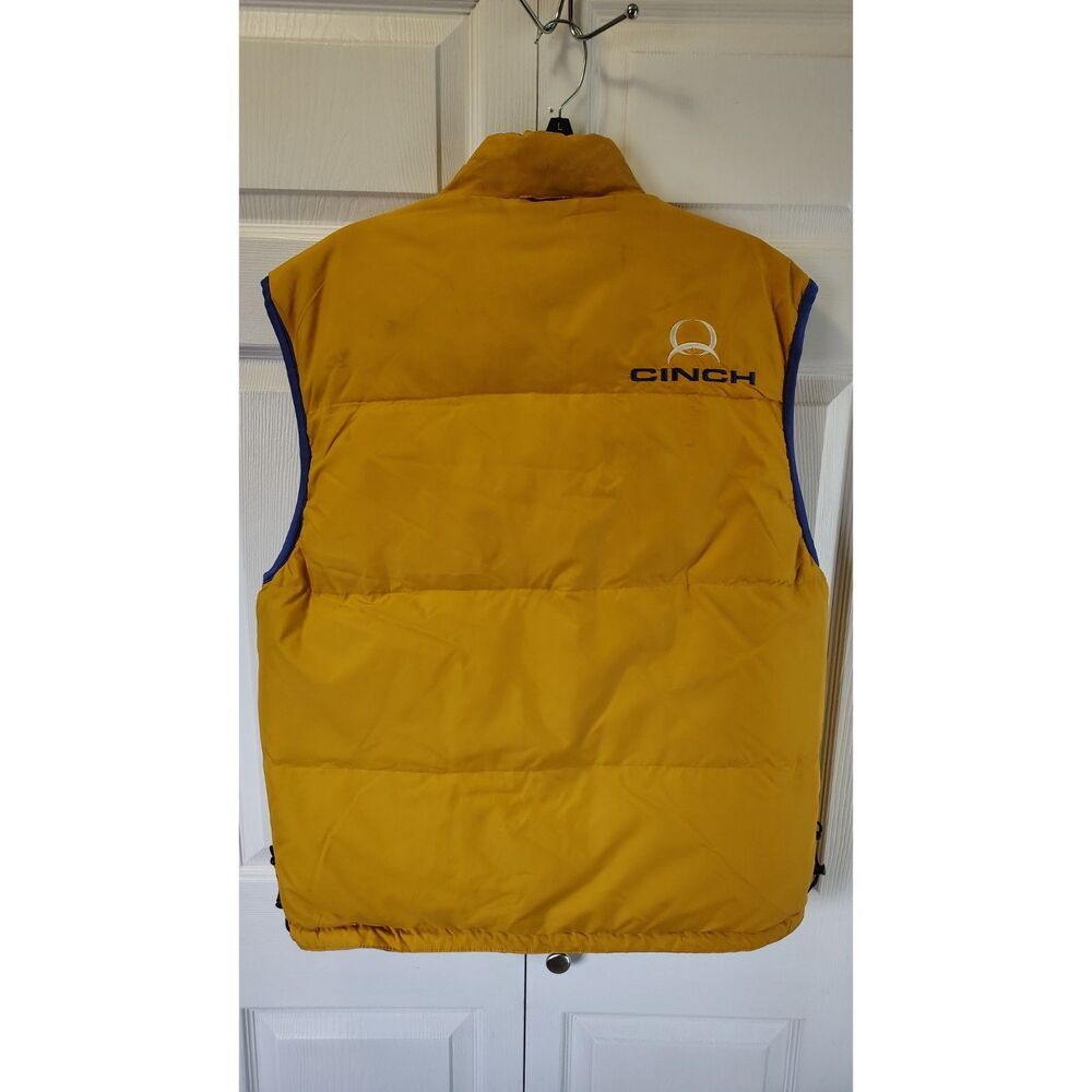Cinch Tech Men's Reversible Quilted Puffer Vest Blue & Yellow Large - Picture 4 of 12